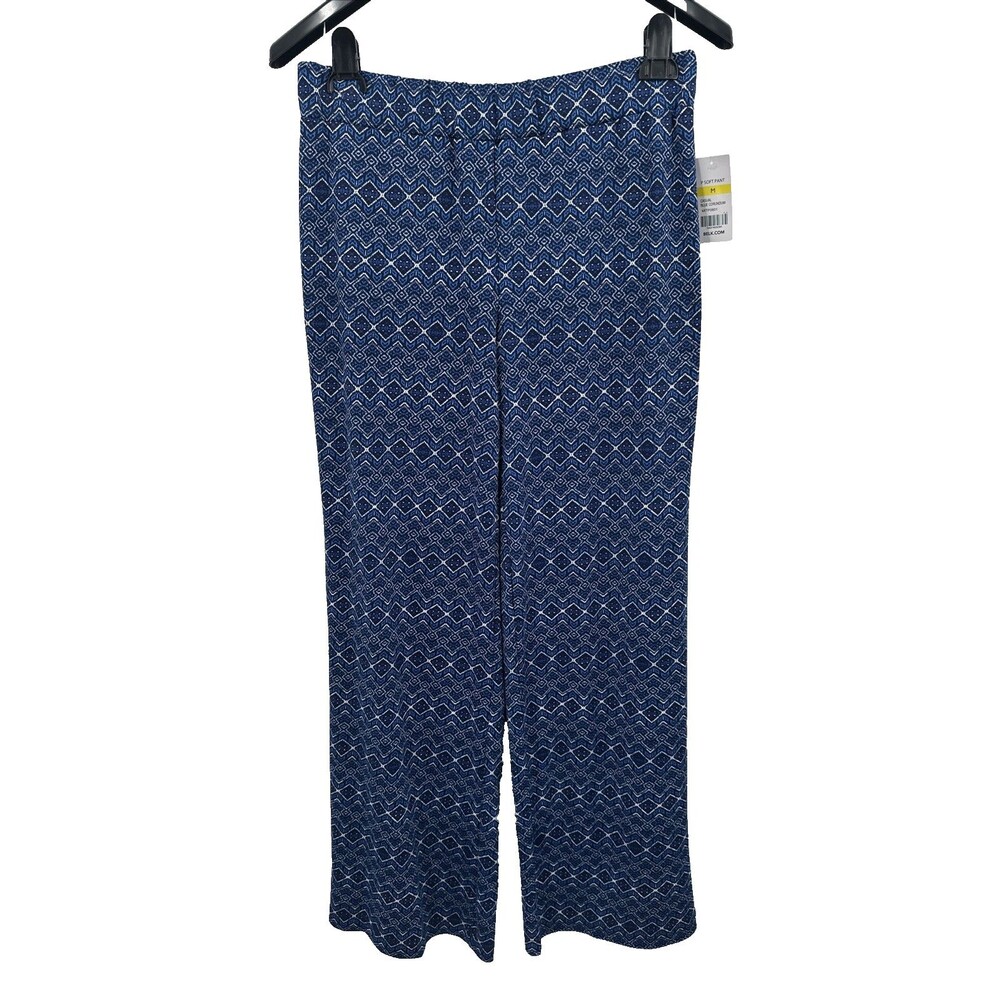 Kim Rogers Medium Pants Soft Pull On Wide Leg Printed Palazzo BOHO Casual NEW